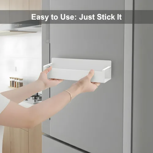 Vista 7 de MGY Paquete de 3 organizadores magnéticos para biberones para refrigerador, almacenamiento que ahorra espacio para biberones, estante de metal con 4