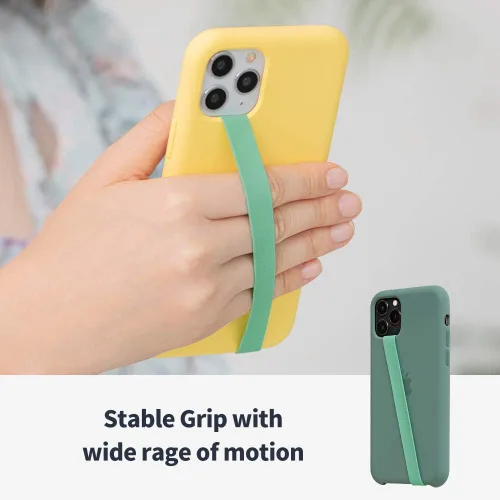 Vista 3 de Sinjimoru Correa elástica de silicona para teléfono, soporte de agarre flexible y elástico para iPhone y Android, bucles de teléfono seguros