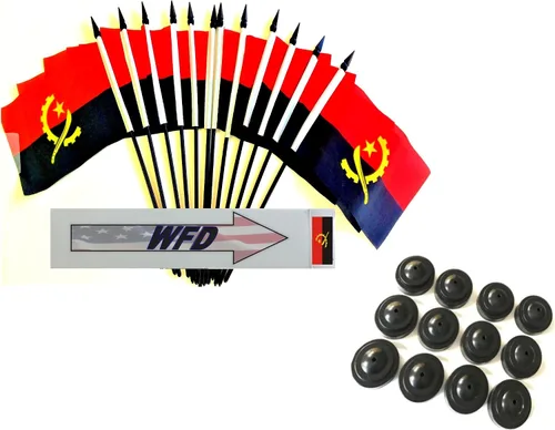 Vista 13 de Paquete de 12 banderas de escritorio de oficina en miniatura de poliéster Afganistán de 4 x 6 pulgadas y pequeñas banderas de mesa, 1 docena de mini