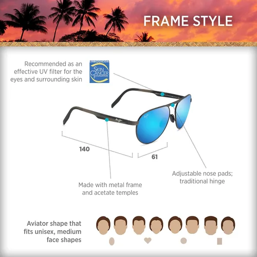 Vista 7 de Maui Jim Gafas de sol polarizadas tipo aviador para hombre y mujer