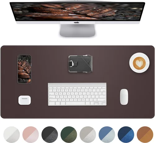 Vista 41 de Tapete protector para escritorio y mouse, antideslizante, de piel sintética, tapete impermeable de escritura para laptop, para oficina y hogar
