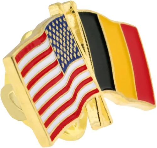 Vista 118 de PinMart Pin de solapa esmaltado con bandera de la amistad cruzada de Estados Unidos y el mundo