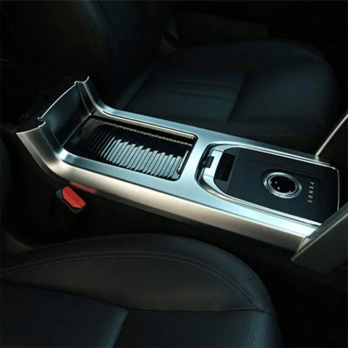 Vista 4 de YIWANG Accesorios de cubierta de caja de cambios central para Land Rover Discovery Sport 2015 2016 2017 2018 2019 ABS cromado