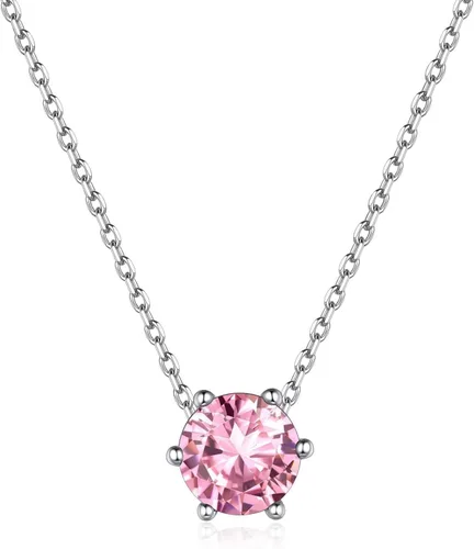 Vista 21 de ChicSilver Birthstone Necklace for Women 925 Sterling Silver Stone Necklace 925 Sterling Silver, Hypoallergenic for Sensitive Skin, 12-Months Zafiro