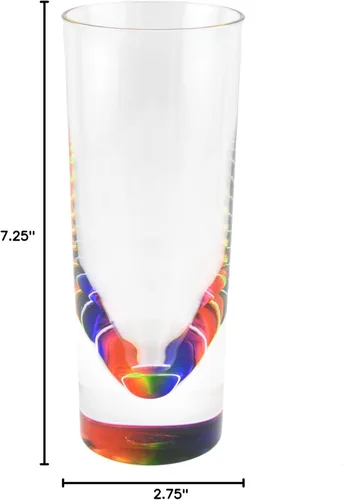 Vista 2 de Merritt Rainbow Teardrop - Vasos acrílicos de 12 onzas, juego de 12