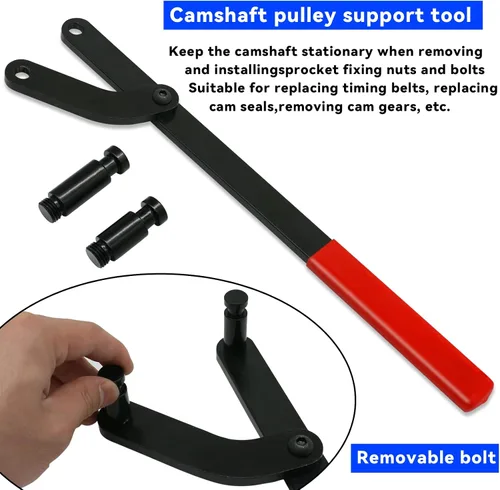 Vista 5 de Soporte Universal de Polea Portador de Árbol de Levas Bomba de Inyección Herramienta de Llave de Sujeción de Piñón de Leva Compatible con Audi
