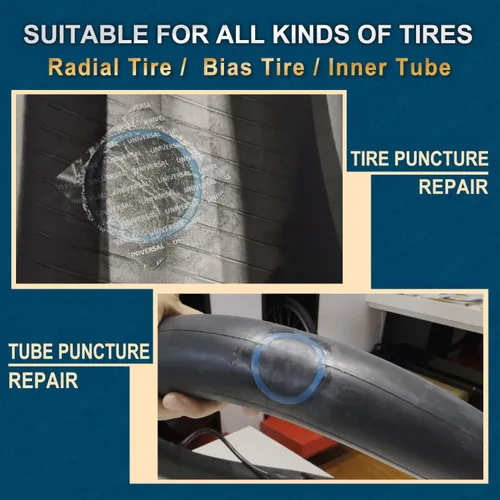 Vista 4 de PAX 50 Piezas 32mm Parches Universales Redondos de Reparación de Tubo y Neumático, para Neumáticos Radiales y de Capas de Polarización, Motocicleta