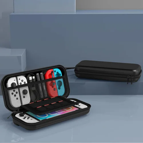 Vista 4 de HEYSTOP Switch OLED Case Compatible with Nintendo Switch OLED Model 2021, 9 in 1 Accessories for Switch OLED Model with Dockable Protective Case, HD