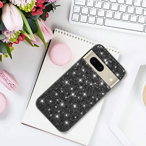 Vista 7 de Funda compatible con Google Pixel 7 con purpurina a prueba de golpes, para Google Pixel 7, TPU suave y brillante y policarbonato de silicona