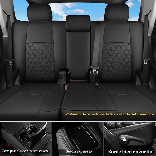Vista 2 de Huidasource Fundas para asiento de Toyota 4Runner juego completo, protector de asiento impermeable de cuero sintético, protector de cojín de asiento