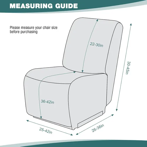Vista 2 de Funda para silla reclinable sin brazos para sofá reclinable seccional en forma de L, funda elástica para asiento reclinable, funda de asiento