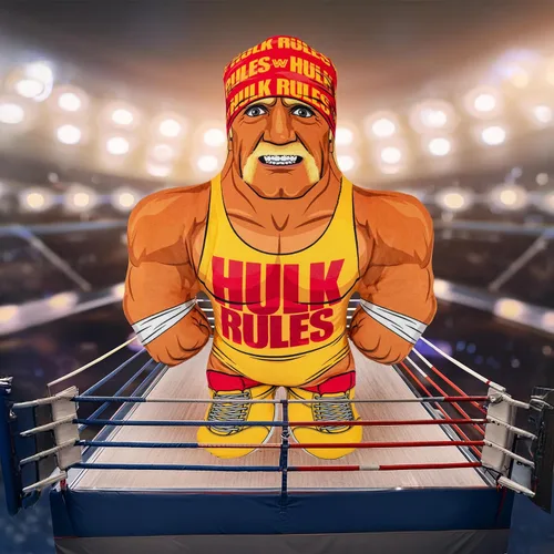 Vista 5 de Bleacher Creatures WWE Hulk Hogan 24" Bleacher Buddy - Muñeco de Peluche Suave