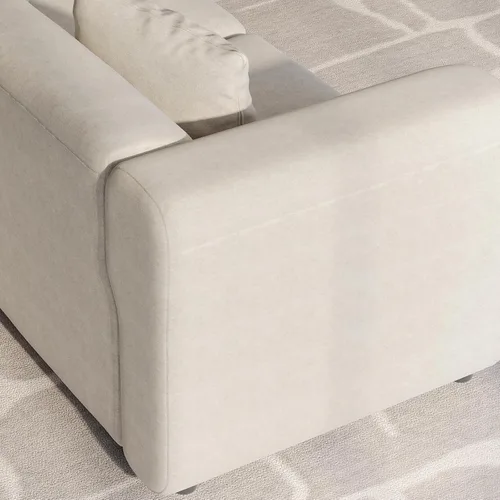 Vista 5 de Sofá modular modular de 3 plazas, terciopelo moderno con funda de cojín extraíble y lavable para espacios pequeños, marco de madera maciza, 108.66