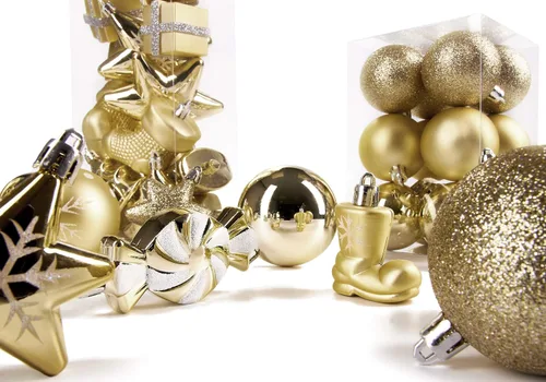 Vista 8 de BRUBAKER 77ct - Adornos de árbol de Navidad - Inastillables - Bolas de Navidad, estrellas, conos de pinos, botas, calcetines, paquetes