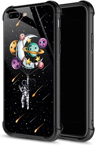 Vista 9 de ZHEGAILIAN Funda compatible con iPhone 7P/8P, AK 47, carcasa de munición para ametralladora AK 47, parte trasera de vidrio templado + funda