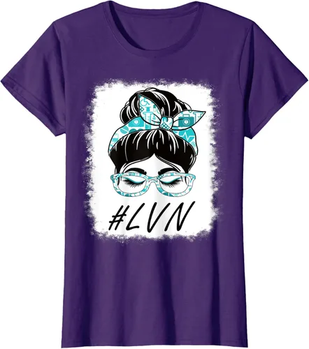 Vista 9 de LVN - Camiseta para mujer con licencia vocacional para enfermera, moño desordenado, Día Mundial de la Salud