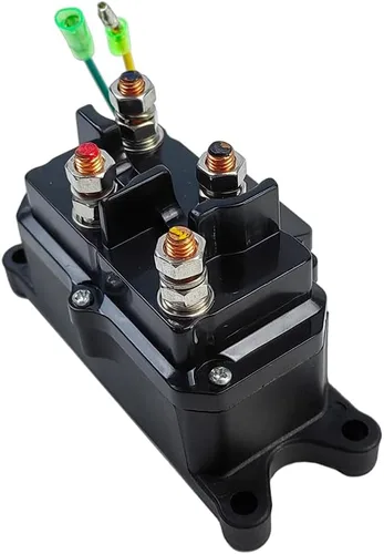 Vista 8 de Relé Contactor de Solenoide de Cabrestante 12V 250A Interruptor de Balancín de Pulgar 1500-5000LBS con 6 Tapas de Protección Compatible