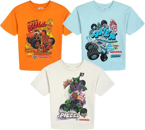 Vista 9 de Monster Jam Paquete de 3 camisetas de algodón de manga corta para niños
