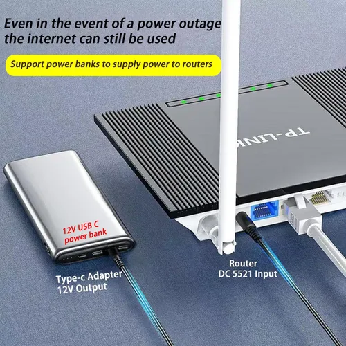 Vista 4 de Cable de alimentación USB C a CC de 0.217 in x 0.083 in, entrada USB tipo C de 5 pies a CC cable de carga de salida de 12 V, funciona con cargador