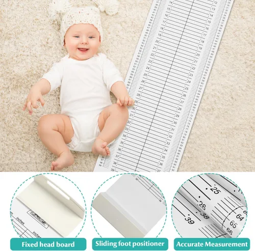 Vista 7 de iplusmile Tapete de medición de altura para bebés, tabla de altura de infantómetro para recién nacidos, niños pequeños y bebés, tabla de crecimiento