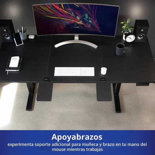 Vista 9 de VIVO Extensor de Escritorio con Abrazadera de 6 x 9 Pulgadas (11 Incluyendo Abrazaderas), Soporte para Muñeca, Bandeja Reposabrazos, Soporte de Mesa
