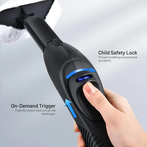 Vista 6 de ARLIME Limpiador a vapor, vaporizador doméstico resistente con 19 accesorios, tanque de 1.5 L y cable de alimentación de 13 pies, limpiador de vapor