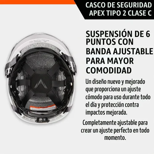 Vista 2 de Malta Dynamics Casco de Seguridad Tipo APEX 2 – Cascos de Seguridad Duros Conformes con OSHA y ANSI Z89.1 para Trabajadores de Construcción y Casco