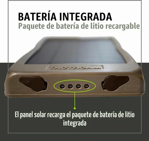 Vista 3 de TACTACAM Panel Solar Reveal para Cámaras de Rastreo Celulares X 2.0, X, Gen 1, SK, XB (Panel Solar)