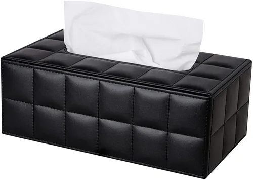 Vista 8 de Soporte para Caja de Pañuelos de Cuero de Moda, Funda Rectangular para Caja de Pañuelos para Tocador de Baño, Mesita de Noche, Caja de Servilletas