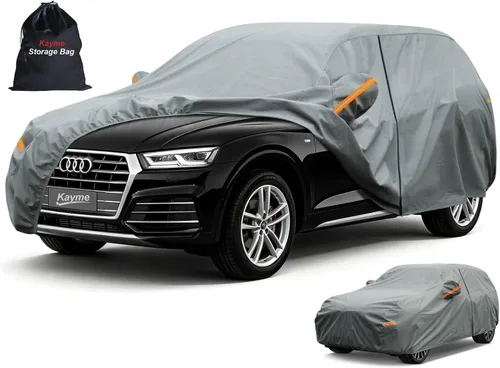 Vista 9 de Kayme - Funda resistente para coche, impermeable, todo clima, cubiertas exteriores completas, protección contra rayos UV, sol y lluvia. Ajuste