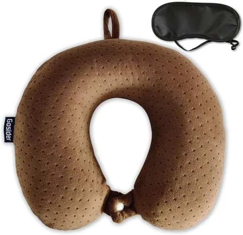 Vista 20 de Almohada de Espuma Viscoelástica para el Cuello, Cómoda Almohada de Viaje para el Cuello, Soporte para Cuello y Cabeza, Ligera y Portátil, Almohada