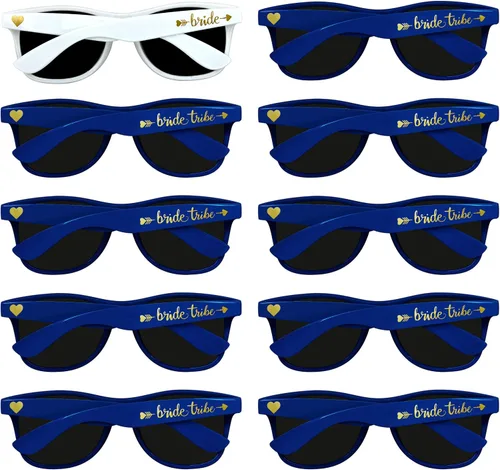 Vista 11 de LADY&HOME Paquete de 10 regalos de despedida de soltera, gafas de sol retro Negro