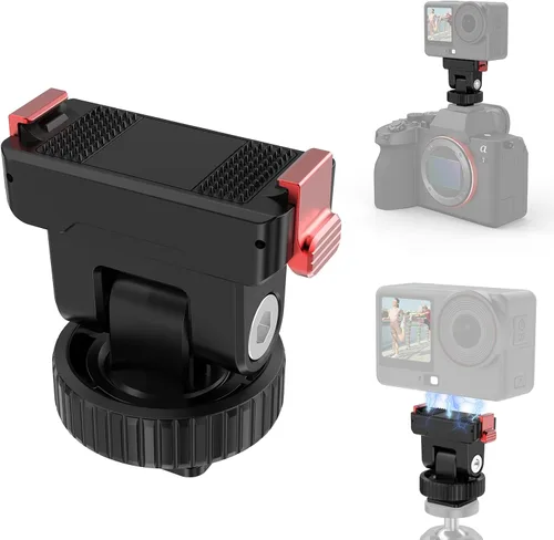Vista 15 de PULUZ Soporte de montaje rápido para DJI Osmo Action 5 Pro/4/3, zapata fría con agujero de tornillo de 1/4 pulgadas y ajuste de inclinación de 75°