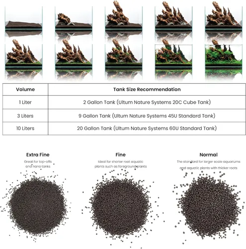 Vista 4 de Ultum Nature Systems Controsoil - Sustrato de suelo acuático de agua dulce para peces, camarones, propagación de plantas vivas y paisajismo acuático