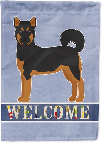 Vista 80 de Caroline's Treasures CK3704GF Bandera de jardín de bienvenida de Akita Shepherd Black and Tan - Bandera decorativa para patio exterior, patio