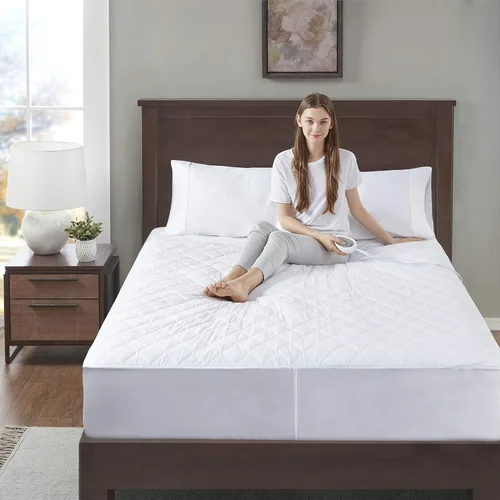 Vista 3 de Protector de colchón térmico tamaño King Control dual Calentador de cama eléctrico con calefacción de zona ajustable Se adapta a hasta 15