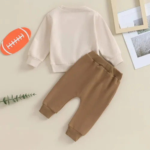 Vista 4 de Conjunto de sudadera de manga larga para bebé niño para el día del partido, ropa de otoño e invierno