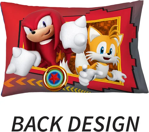 Vista 2 de Franco - Funda de almohada reversible supersuave de microfibra para niños, 20 in x 30 in, Sonic el erizo