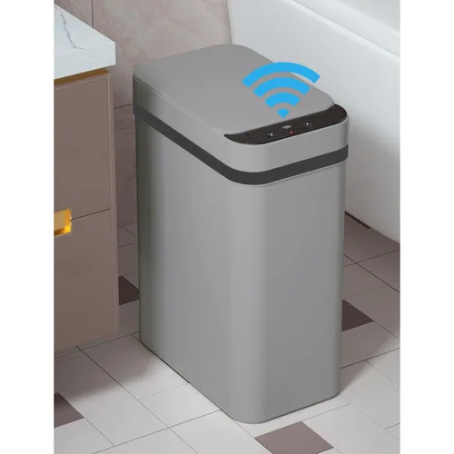 Vista 8 de Yatmung - Cubo de basura sin contacto para baño, cubo de basura inteligente de 2.5 galones con sensor de movimiento, papelera delgada con tapa
