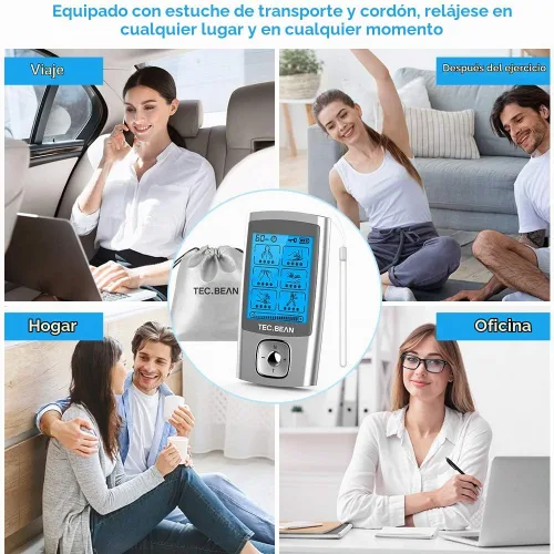 Vista 6 de NURSAL Unidad de ENETs recargables con 16 modos y 8 almohadillas de impulso Masajeador para aliviar dolores