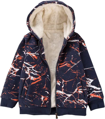 Vista 4 de Bumeex - Sudadera Sherpa con capucha forro polar y cremallera para niño