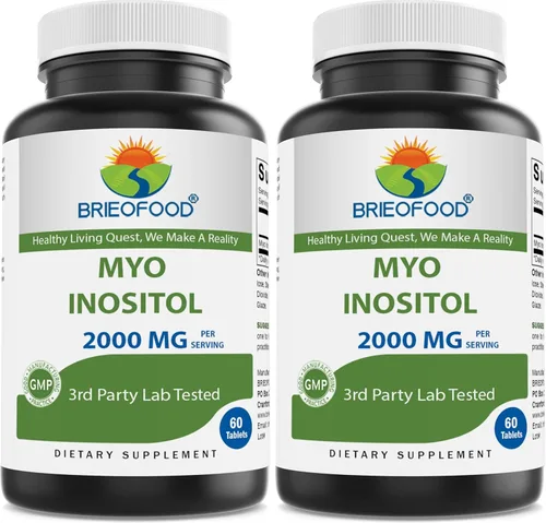 Vista 4 de Brieofood Myo Inositol 2000 mg por porción - 60 tabletas - Probado en laboratorio de terceros