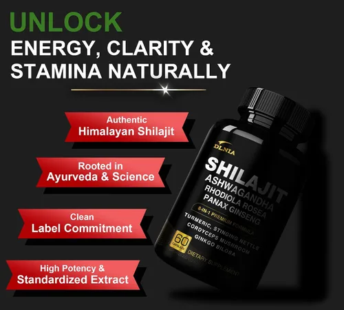 Vista 8 de DLNIA Shilajit 8 en 1 para hombres y mujeres con suplemento orgánico del Himalaya Ashwaganda con Rhodiola Rosea, ginseng, cúrcuma, hongos