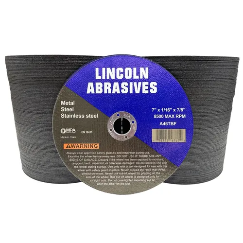 Vista 11 de Paquete de 25 ruedas de corte de 4.5" Lincoln Abrasives .040" Metal y acero inoxidable