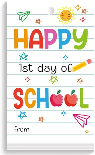 Vista 10 de Etiquetas divertidas para bolsas de regalo de regreso a clases, divertidas etiquetas de regalo para el primer día de escuela, etiquetas de regalo