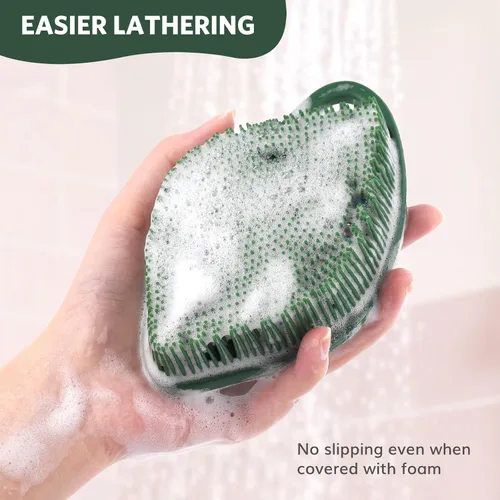 Vista 6 de Sndyi Exfoliante Corporal de Silicona Navideño, Edición Limitada Cepillo de Ducha en Forma de Hoja para Limpieza Suave y Exfoliación, Cepillo