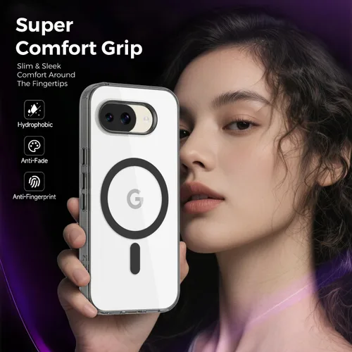 Vista 5 de Funda magnética transparente para Google Pixel 10A de 6.3 pulgadas, antiamarilleo, compatible con MagSafe a prueba de golpes, delgada, para Pixel