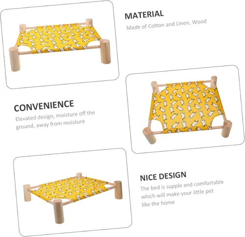 Vista 6 de Cat Hammock Bed Elevated Detachable Pet Sleeping Bed for Cats and Animals Washable Seasons for Indoor and Outdoor Use