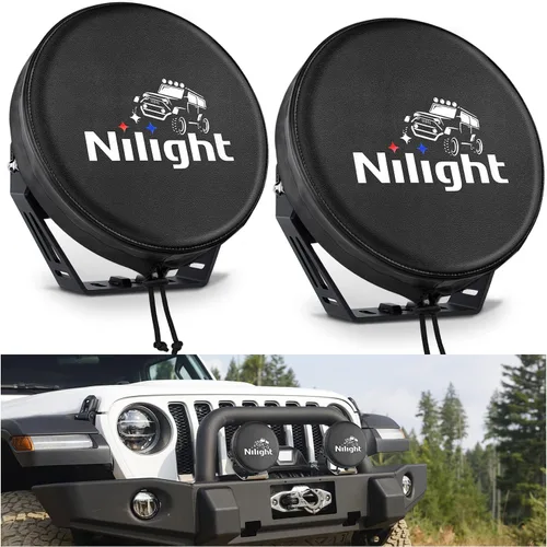 Vista 17 de Nilight Cubierta de barra de luz LED de 22 pulgadas, funda protectora de nailon negro, ajuste universal, barra recta y curva, impermeable, a prueba