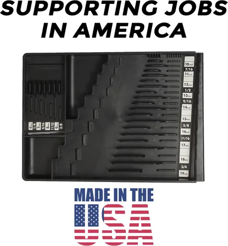 Vista 4 de TOOL SORTER Organizador de llaves (negro), fabricado en Estados Unidos